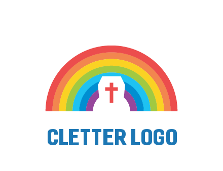 cross in negative spacing cross in rainbow