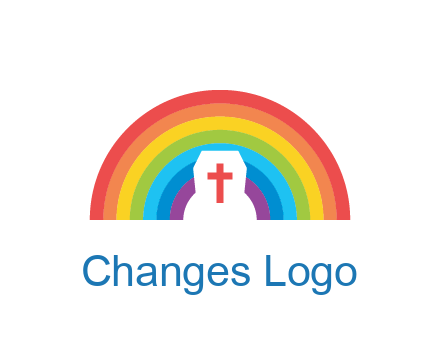 cross in negative spacing cross in rainbow