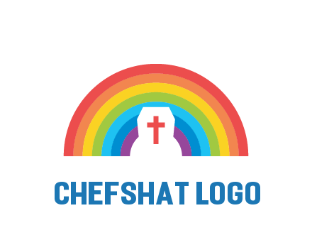 cross in negative spacing cross in rainbow