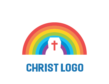 cross in negative spacing cross in rainbow