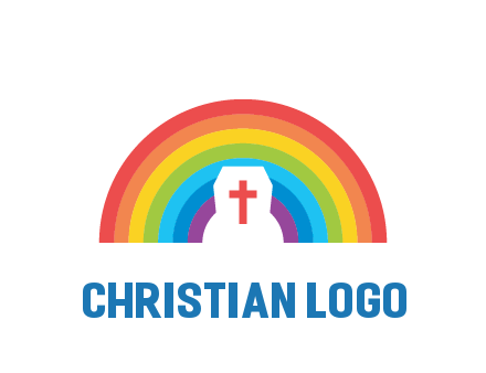 cross in negative spacing cross in rainbow