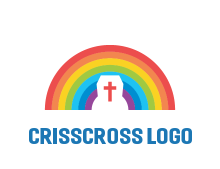 cross in negative spacing cross in rainbow