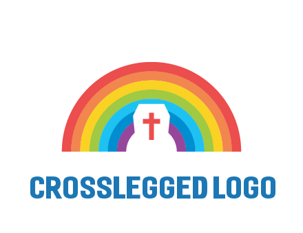 cross in negative spacing cross in rainbow