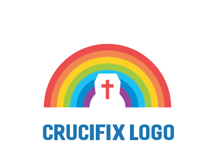 cross in negative spacing cross in rainbow