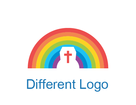 cross in negative spacing cross in rainbow