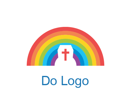 cross in negative spacing cross in rainbow