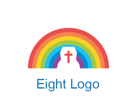 cross in negative spacing cross in rainbow