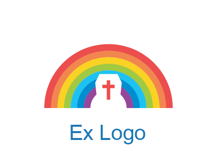 cross in negative spacing cross in rainbow