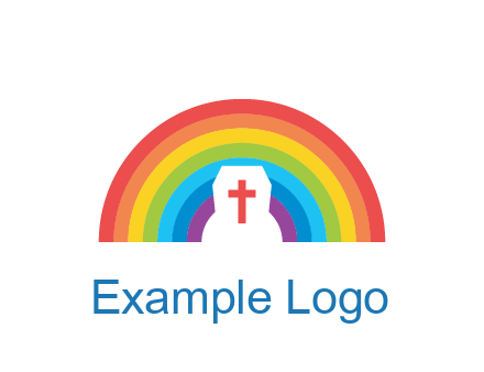 cross in negative spacing cross in rainbow