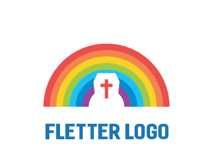 cross in negative spacing cross in rainbow