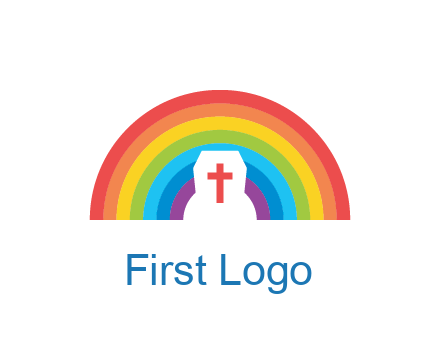 cross in negative spacing cross in rainbow