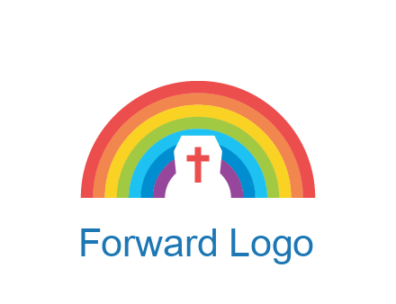 cross in negative spacing cross in rainbow
