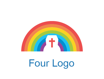 cross in negative spacing cross in rainbow