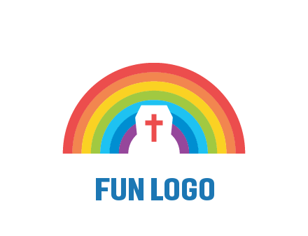 cross in negative spacing cross in rainbow