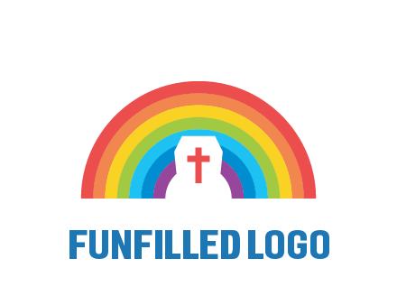 cross in negative spacing cross in rainbow