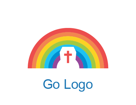 cross in negative spacing cross in rainbow
