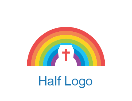 cross in negative spacing cross in rainbow