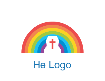 cross in negative spacing cross in rainbow