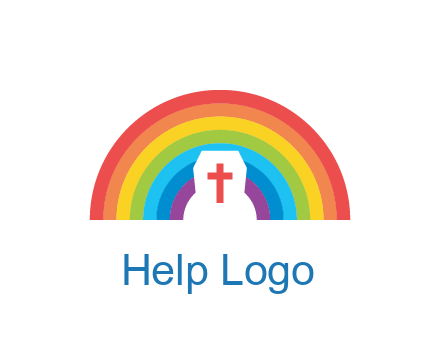 cross in negative spacing cross in rainbow