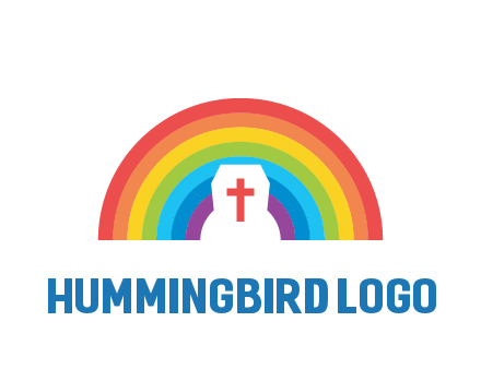 cross in negative spacing cross in rainbow