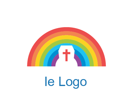cross in negative spacing cross in rainbow