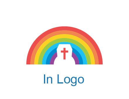 cross in negative spacing cross in rainbow