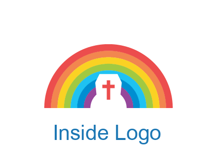 cross in negative spacing cross in rainbow