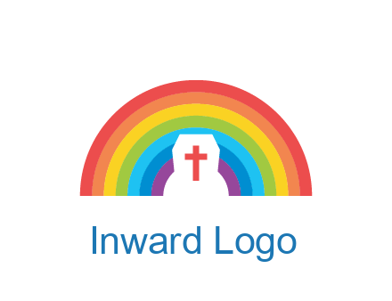 cross in negative spacing cross in rainbow