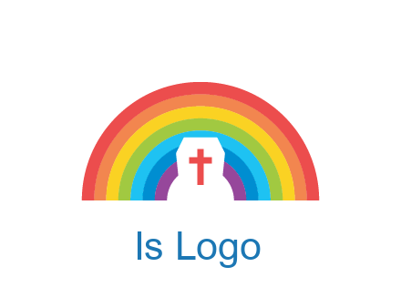cross in negative spacing cross in rainbow