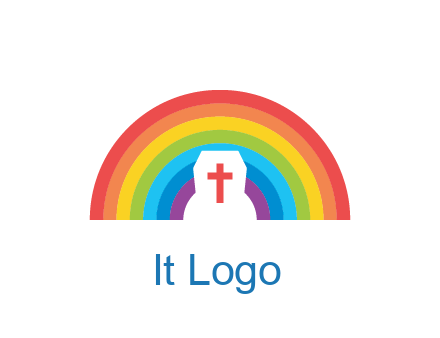 cross in negative spacing cross in rainbow