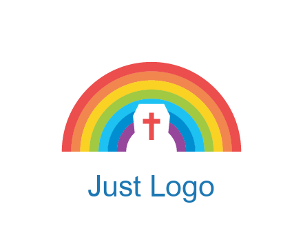 cross in negative spacing cross in rainbow