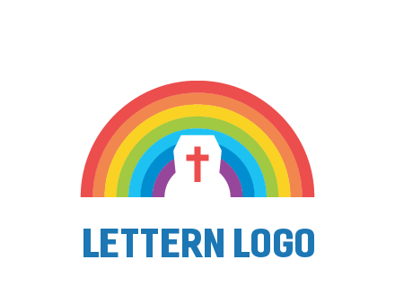 cross in negative spacing cross in rainbow