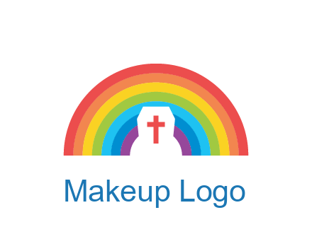cross in negative spacing cross in rainbow