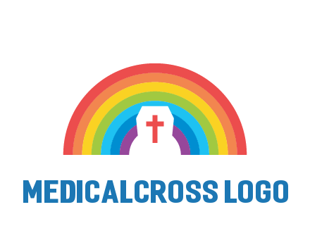 cross in negative spacing cross in rainbow