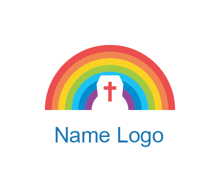 cross in negative spacing cross in rainbow