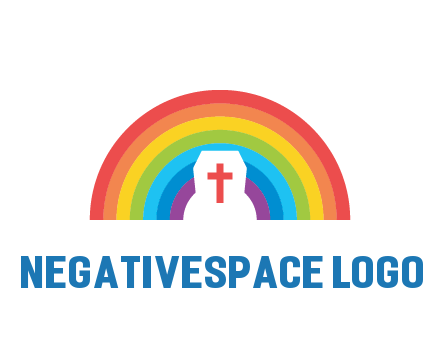 cross in negative spacing cross in rainbow