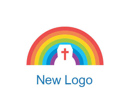 cross in negative spacing cross in rainbow