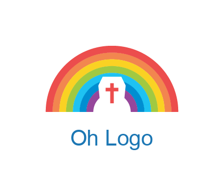 cross in negative spacing cross in rainbow