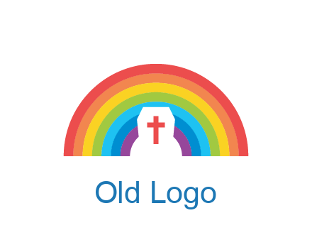 cross in negative spacing cross in rainbow