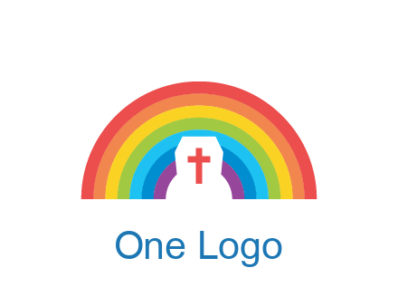 cross in negative spacing cross in rainbow