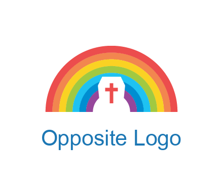 cross in negative spacing cross in rainbow