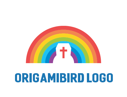 cross in negative spacing cross in rainbow