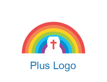 cross in negative spacing cross in rainbow