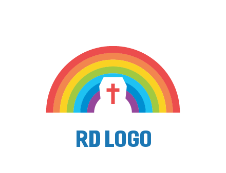 cross in negative spacing cross in rainbow