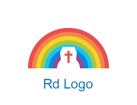 cross in negative spacing cross in rainbow