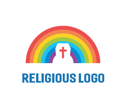 cross in negative spacing cross in rainbow