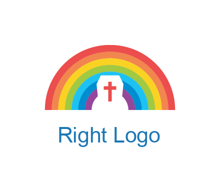 cross in negative spacing cross in rainbow