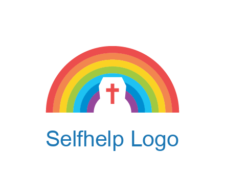 cross in negative spacing cross in rainbow