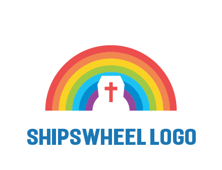 cross in negative spacing cross in rainbow