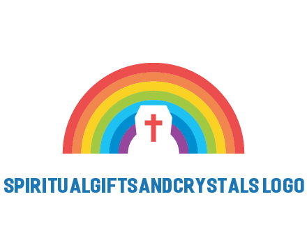 cross in negative spacing cross in rainbow